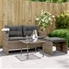 Vidaxl Set Divani da Giardino 3 pz con Cuscini Grigio in Polyrattan