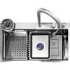 EffeZeta Lavello incasso SA3541 una vasca 75x45 cm. completo di accessori colore inox