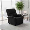 EffeZeta Poltrona recliner manuale Ninetta con portabicchieri in microfibra nero
