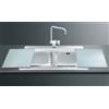 EffeZeta Lavello Smeg LI92B 90x50 cm 2 vasche con vetro bianco