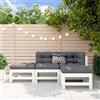 Vidaxl Set Salotto da Giardino 4 pz Bianco in Legno Massello di Pino