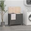 Vidaxl Contenitore per Bucato Grigio 88,5x44x76 cm Legno Massello Pino