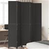 Vidaxl Divisorio Ambienti 5 Pannelli Nero Legno Massello di Paulownia