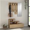 EffeZeta Mobile ingresso Vesty rovere oak con scarpiera e specchio