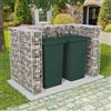 Vidaxl Gabbione in Rete in Acciaio per 2 Cassonetti 180x100x120 cm