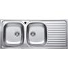 EffeZeta Lavello incasso cucina MP1162DX acciaio116x50 cm due vasche e gocciolatoio destro