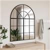 Vidaxl Specchio da Parete Nero 80x100 cm Arco in Ferro