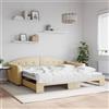 Vidaxl Divano Letto con Letto Estraibile Crema 100x200 cm in Tessuto