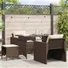 Vidaxl Set Divano da Giardino 4 pz con Cuscini Marrone in Polyrattan