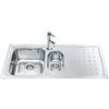 EffeZeta Lavello Smeg LV100D3 1 vasca + 1/2 con gocciolatoio destro 100x50 cm inox