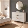 EffeZeta Cassettiera Marquise con 3 cassetti in colore cashmere e dettaglio rovere deep oud