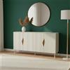 EffeZeta Madia Marquise con 4 ante in colore cashmere e dettaglio rovere deep oud
