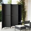 Vidaxl Divisorio per Ambienti a 6 Pannelli Nero in Polyrattan