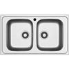 EffeZeta Lavello da incasso Tirreno862 2 vasche 86x50 inox