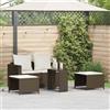Vidaxl Set Divano da Giardino 5 pz con Cuscini Marrone in Polyrattan
