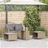 Vidaxl Set Divano da Giardino 5 pz con Cuscini Beige in Polyrattan