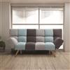 EffeZeta Divano letto Dube con braccioli pieghevoli in tessuto patchwork