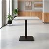 EffeZeta Set 2 tavoli Elora 80x80 con piano in ceramica effetto marmo bianco calacatta e gambe nere