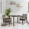 Vidaxl Set da Pranzo per Giardino 3 pcs Marrone polyrattan
