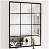 Vidaxl Specchi a Parete 3 pz Neri 80x60 cm in Metallo
