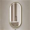 EffeZeta Specchio smart ovale YJ-2004ORO con cornice oro in acciaio inox satinato 90x60 cm.