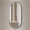 EffeZeta Specchio smart ovale YJ-2004BL con cornice nera in acciaio inox satinato 90x60 cm.