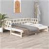 Vidaxl Dormeuse Estraibile in Legno Massello di Pino 2x(80x200) cm