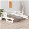Vidaxl Dormeuse Estraibile Bianca Legno Massello di Pino 2x(90x200) cm