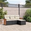 Vidaxl Set Divani da Giardino 4 pz con Cuscini Nero in Polyrattan
