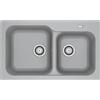 EffeZeta Lavello da incasso 2 vasche Franke KID 620 tectonite 83x50 cm. colore grigio