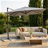 OMBRELLONE GARNET NERO P/L 3 X 4 TELO GRIGIO CHIARO