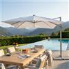 OMBRELLONE CON LED 3 X 4 PITAGORA BIANCO TELO BIANCO
