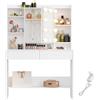 VASAGLE Collezione KAILYN - Toeletta con 9 Luci LED, 3 Toni di Luce e Luminosità Regolabile, Tavolo da Trucco con Specchio, Ripiani Regolabili, 2 Cassetti, Bianco Nuvola RDT126WB01