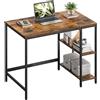 VASAGLE Scrivania per Computer, Scrittoio, Moderno, Tavolo da Lavoro, per Ufficio Camera da Letto Soggiorno, 100 x 50 x 76 cm, Marrone Vintage e Nero LWD046B01