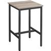 VASAGLE Tavolino da Bar, Tavolino Alto Quadrato per Colazione, Struttura in Acciaio, 60 x 60 x 90 cm, Montaggio Facile, per Cucina Soggiorno, Stile Industriale, Greige e Nero LBT025B02
