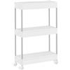 SONGMICS Carrello Portaoggetti a 3 Livelli, Carrello con Ruote, Carrellino da Cucina Bagno Ufficio, 14,4 x 42 x 60,6 cm, Bianco Nuvola KSC007W01