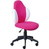 Inter Link - Sedia da ufficio - Sedia da ufficio per bambini - Rivestimento in rete - Rosa e bianco - Jessi