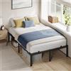VASAGLE Struttura Letto Matrimoniale, per Materasso 120 x 190 cm, Telaio del Letto in Metallo, Spazio di Organizzazione, Moderno, per Ospiti, Montaggio Semplice, Nero Inchiostro RMB130BD01