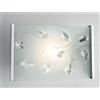 Illuminando PETALI APPLIQUE RETTANGOLARE 3 MISURE IN VETRO CON PARTICOLARI IN CRISTALLO LAMPADINE ATTACCO E27