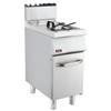 Friggitrice Professionale a Gas su Mobile, 1 Vasca Capacità 15 Lt, con Anta, Profondità 70 cm