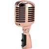 Fockety Microfono per Voce Dinamico retrò Classico, Microfono Cardioide Stile Vintage, Uscita del Segnale Elevato, Rack Rotante Autotensionante in Lega di Zinco, per Spettacoli Teatrali,