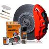 FOLIATEC Set di vernici per pinze freno, resistenti al calore, set completo per 4 pinze freno, Performance Red, set da 7 pezzi