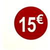 DiiliHiiri Etichette di Prezzo 15€ Euro - Confezione da 1000 Adesivi Rotondi Rossi - Etichette a Scomparsa per Prezzi - Sconti e Offerte di Liquidazione