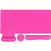 MOSISO Set Tappetini Gioco Grandi&Poggiapolsi Tastiera&Poggiapolsi Mouse&Coaster,Tappetino Mouse Ergonomico Antiscivolo&Cuscino Digitazione Facile con Memory Foam L'Ufficio Domestico,Rosa Brillante