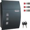SONGMICS Cassetta postale da parete, con finestre di visualizzazione, slot per nome, 2 chiavi, facile da installare, grigio antracite GMB030G02