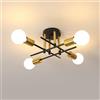 Riserva Lampadario Sputnik Industrial, E27 Plafoniera Soffitto Vintage Oro, Lampada da Soffitto in Ferro per Camera da letto, Soggiorno, Cucina, Corridoio, Ristoranti, Caffetteria, 4 luci