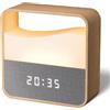 UPXNBOR Sveglia Digitale, Sveglia Da Comodino Con Luce Notturna Regolabile, Orologio Silenzioso Con Display LED, Ricaricabile USB-C, Doppio Allarme, Snooze, 3 Livelli Volume, Per Camera Da Letto