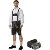 dressforfun, Pantaloni Corti in Pelle Uomo, Lederhosen Oktoberfest, Costume Bavarese, Pelle Bovina Resistente, con Bretelle e Cintura, Ricami Tradizionali, Bottoni Osso, Trachten - Oliva, 54
