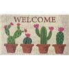Baroni Home Baroni Zerbino da Esterno in Fibra di Cocco con Base in PVC Antiscivolo, Tappeto da Esterno Dipinto a Mano Facile da Pulire e Ultraresistente, Zerbino Ingresso 70x40x2 cm, Cactus in Fiore