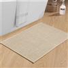 chakme Tappetino da bagno, 43 x 61 cm, antiscivolo, con retro in gomma, antiscivolo, lavabile, per il bagno, per la doccia, colore: beige